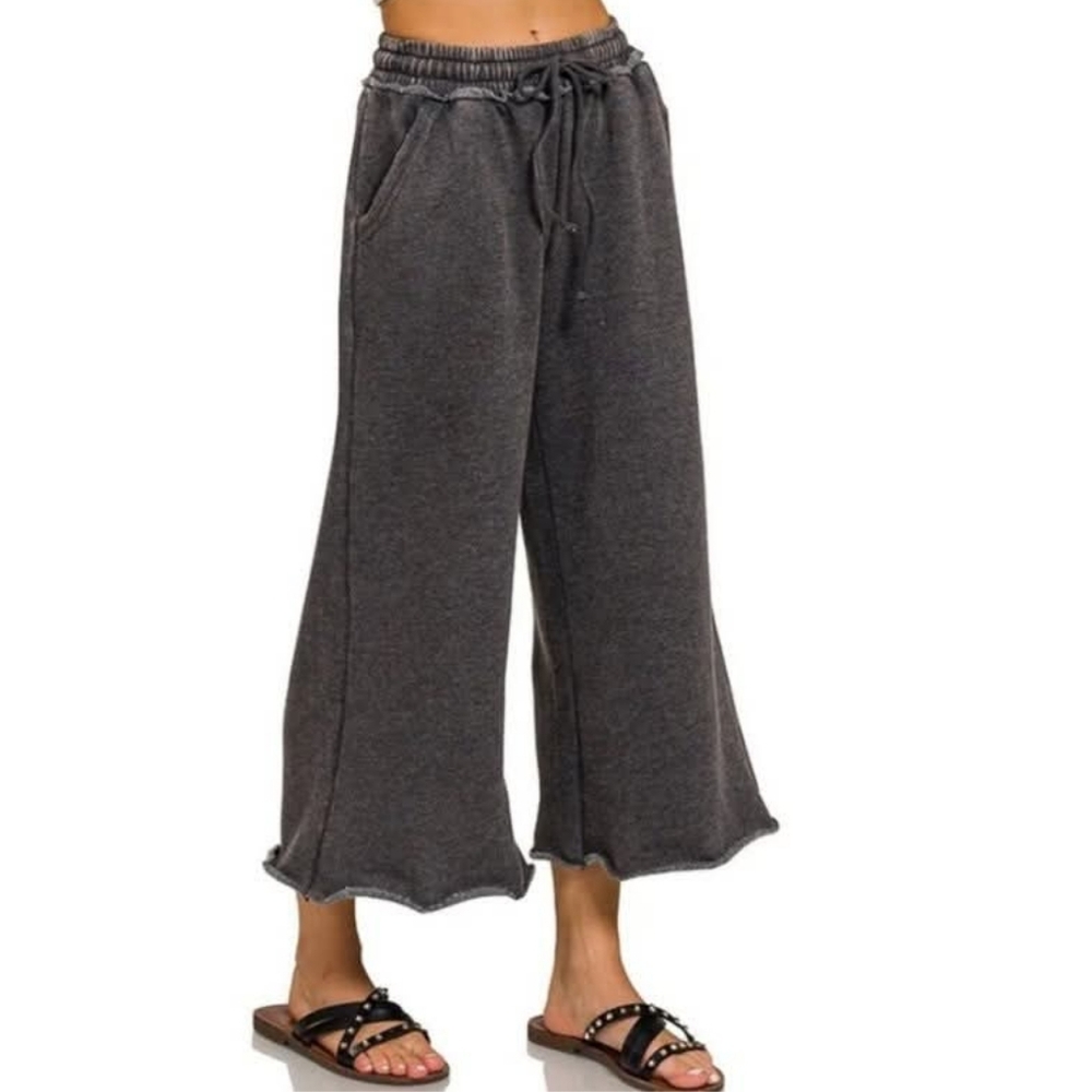 New Zenana Fleece Palazzo Sweatpants